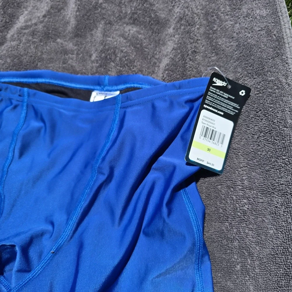 Speedo Men's Peacoat Blue Solid Jammer Swimsuit Size 30